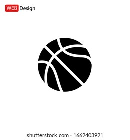 Basketball ball icon. Flat vector illustration