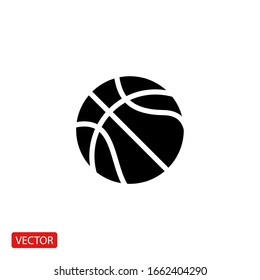 Basketball ball icon. Flat vector illustration