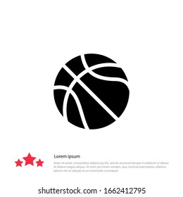Basketball ball icon. Flat vector illustration