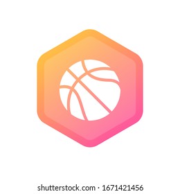 Basketball ball icon. Flat vector illustration