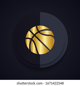Basketball ball icon. Flat vector illustration