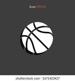 Basketball ball icon. Flat vector illustration