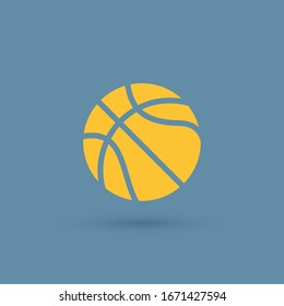 Basketball ball icon. Flat vector illustration