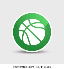 Basketball ball icon. Flat vector illustration