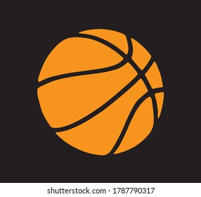 Basketball-Ball-Symbol, flacher Vektordesign