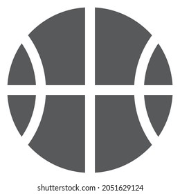 Basketball ball icon. Flat vector illustration in black on white background.