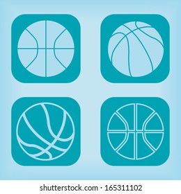 Basketball ball icon - four variations