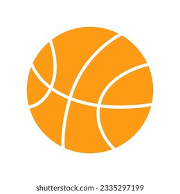 Basketball ball icon. Game, team sports. Popular leather balls for sports baskets. Fitness, healthy, workout. Hand drawn flat vector illustration.