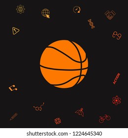 Basketball ball icon. Graphic elements for your design