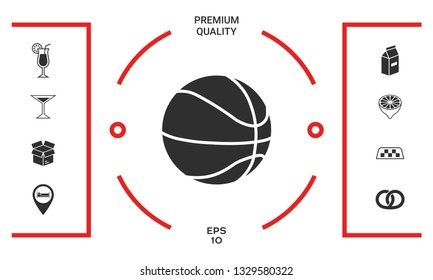 Basketball ball icon. Graphic elements for your design