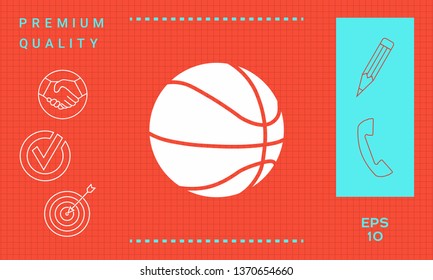 Basketball ball icon. Graphic elements for your design