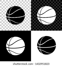 Basketball ball icon isolated on black, white and transparent background. Sport symbol. Vector Illustration