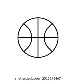basketball ball icon. Outline style design isolated on white background