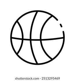 basketball ball icon. Outline style design isolated on white background