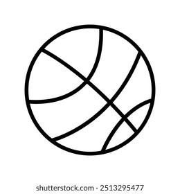 basketball ball icon. Outline style design isolated on white background