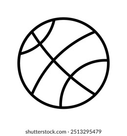 basketball ball icon. Outline style design isolated on white background