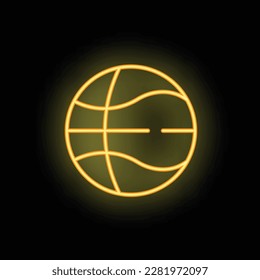 Basketball ball icon outline vector. Shop goods. Sport store neon color isolated on black