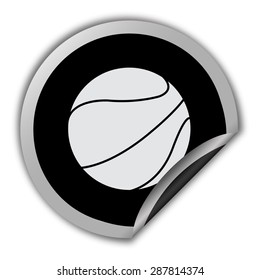 basketball ball icon - round vector sticker