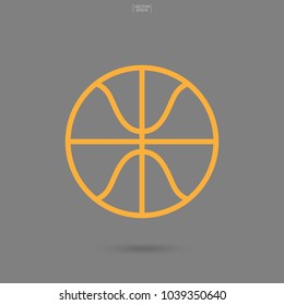 Basketball ball icon. Sports ball sign and symbol. Simple flat vector illustration for web site or mobile app.