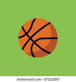 basketball ball icon or symbol vector flat design style cartoon isolated for sport 