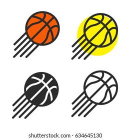 Basketball ball icon. Basketball ball Vector isolated on white background. Flat vector illustration in black. EPS 10