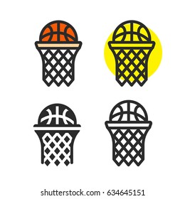 Basketball ball icon. Basketball ball Vector isolated on white background. Flat vector illustration in black. EPS 10