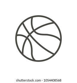 Basketball ball icon vector. Line basket symbol. Trendy flat outline ui sign design. Thin linear graphic pictogram for web site, mobile application. Logo illustration. Eps10.