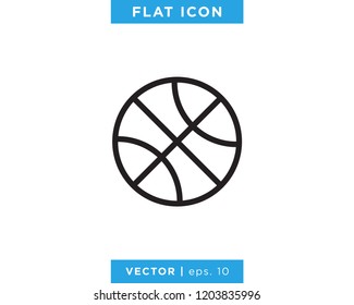 Basketball Ball Icon Vector Logo Design Template.