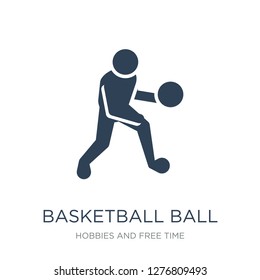 basketball ball icon vector on white background, basketball ball trendy filled icons from Hobbies and free time collection, basketball ball vector illustration