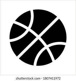 Vector de icono de baloncesto en fondo blanco