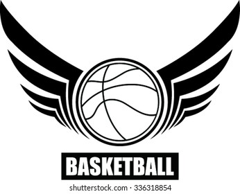  basketball ball icon  with wing , vector illustration