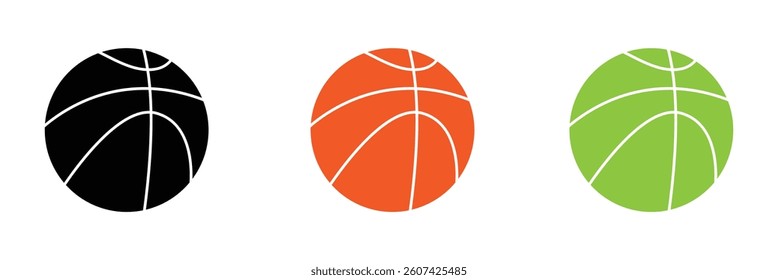 Basketball ball icons set. Basketball ball clipart bundle. Vector illustration.
