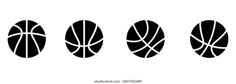 Basketball ball icons set. Basketball ball clipart bundle. Vector illustration.