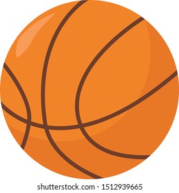 Basketball ball, illustration, vector on white background.