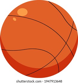 Basketball ball, illustration, vector on white background.