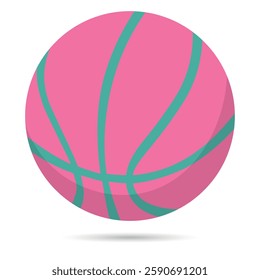 Basketball ball isolated on white background. Simple round logo. Basketball banner, poster template. Vector illustration.