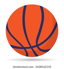 Basketball ball isolated on white background. Simple round logo. Basketball banner, poster template. Vector illustration.