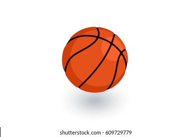 Basketball ball isometric flat icon. 3d vector colorful illustration. Pictogram isolated on white background