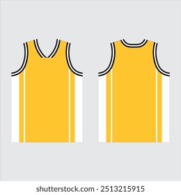 Vetor de design de camisa de bola de basquete com preto branco e cor amarela para a impressão dos jogadores pronto.