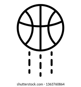 Basketball ball jump icon. Outline basketball ball jump vector icon for web design isolated on white background