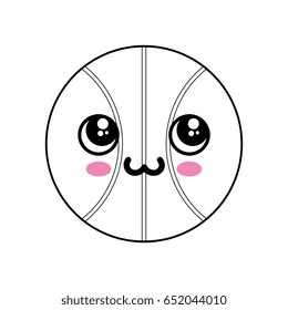 Basketball ball kawaii cartoon