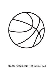 Basketball ball line art icon