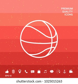 Basketball ball line icon