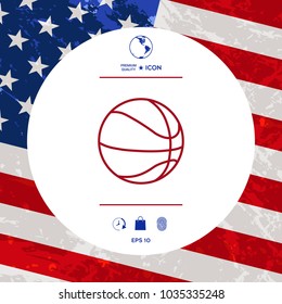 Basketball ball line icon