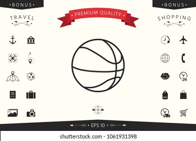 Basketball ball line icon