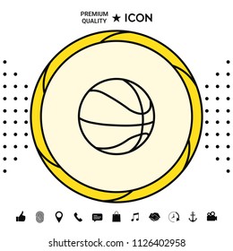 Basketball ball line icon