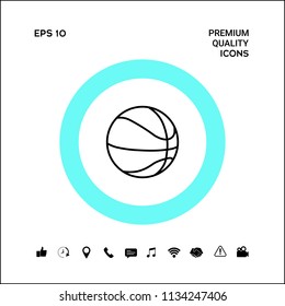 Basketball ball line icon