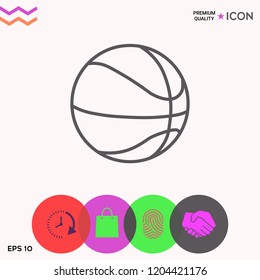 Basketball ball line icon