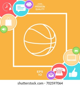 Basketball ball line icon