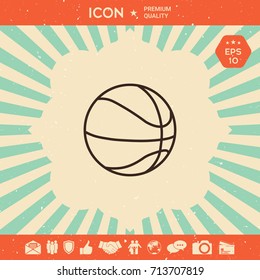 Basketball ball line icon